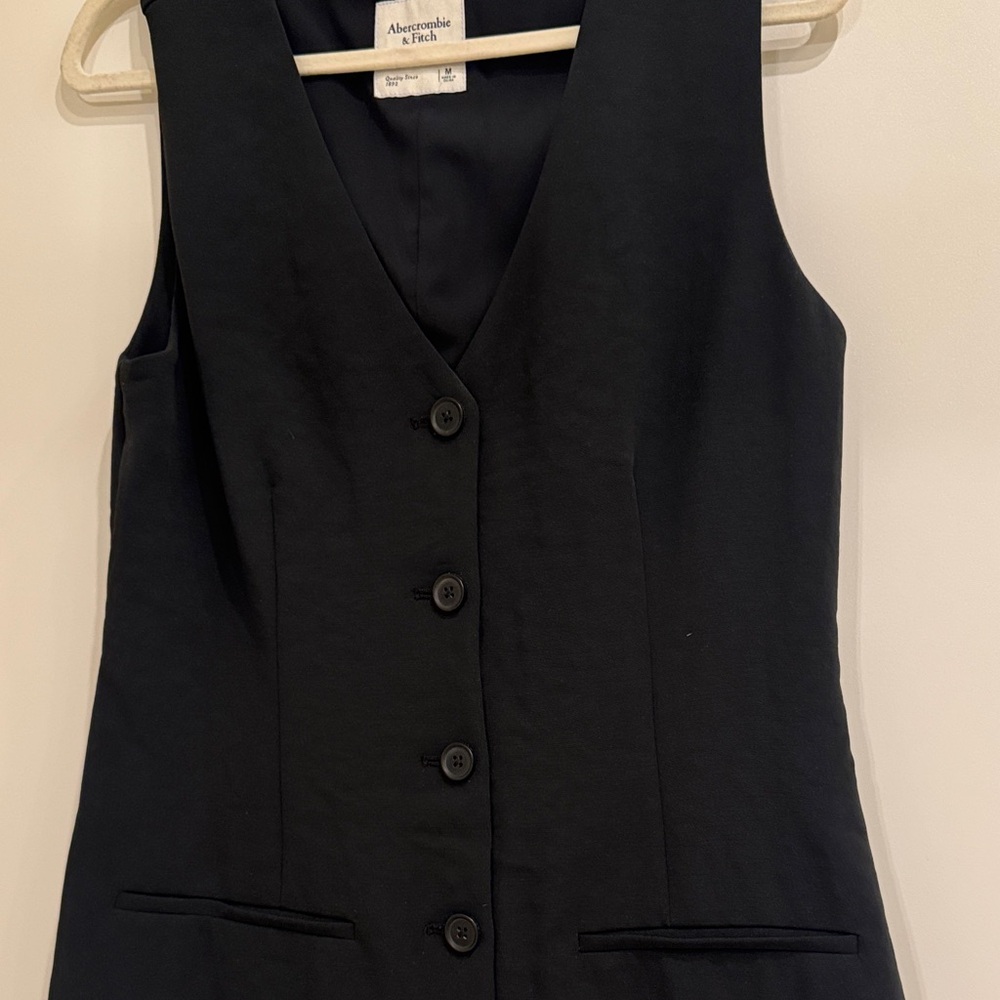 🖤 Abercrombie Black V-Neck Vest Mini Dress | Size Medium 🖤 - Picture 4 of 5